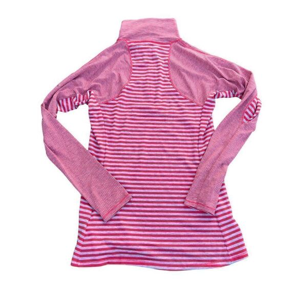 Columbia Layer First II Stripe 1/2 Zip Pullover Grey / Pink Women's Small (S) - Picture 2 of 6